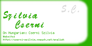 szilvia cserni business card